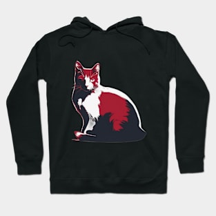 Elegant Bicolor Cat Artwork No. 559 Hoodie